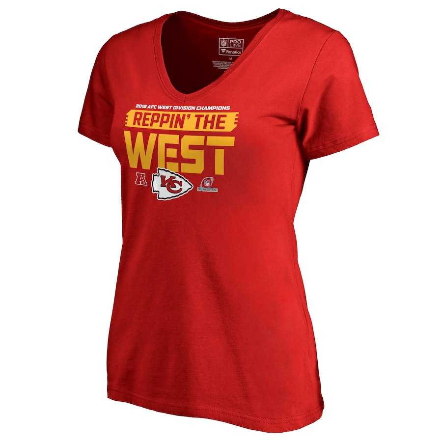 Women Chiefs Red 2018 NFL Playoffs Reppin' The West T-Shirt,We sell and wholesale Women Chiefs Red 2018 NFL Playoffs Reppin' The West T-Shirt on line form chian!